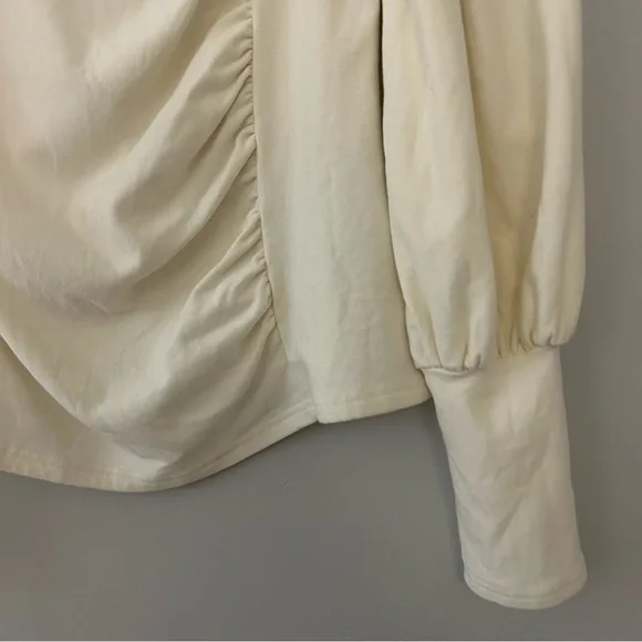 GESTUZ RifaGZ White Cream Pullover Ruched Blouse - Picture 6 of 9
